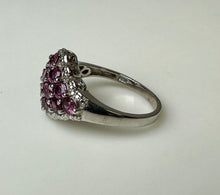 Load image into Gallery viewer, Sterling Pink Tourmaline Cluster Ring sz 10
