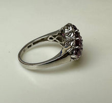 Load image into Gallery viewer, Sterling Pink Tourmaline Cluster Ring sz 10
