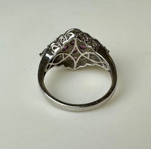 Load image into Gallery viewer, Sterling Pink Tourmaline Cluster Ring sz 10
