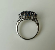 Load image into Gallery viewer, Sterling Sapphire Cluster Ring sz 10
