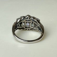 Load image into Gallery viewer, Sterling Periwinkle Tanzanite Cluster Ring sz 10
