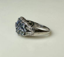 Load image into Gallery viewer, Sterling Periwinkle Tanzanite Cluster Ring sz 10
