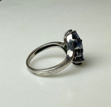 Load image into Gallery viewer, Sterling Tanzanite Cluster Ring sz 6.5
