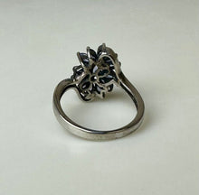 Load image into Gallery viewer, Sterling Tanzanite Cluster Ring sz 6.5
