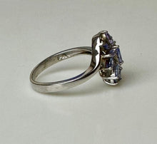Load image into Gallery viewer, Sterling Tanzanite Cluster Ring sz 9
