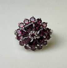 Load image into Gallery viewer, Sterling Pink Tourmaline Flower Cluster Ring sz 8.5
