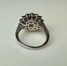 Load image into Gallery viewer, Sterling Pink Tourmaline Flower Cluster Ring sz 8.5
