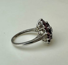 Load image into Gallery viewer, Sterling Pink Tourmaline Flower Cluster Ring sz 8.5
