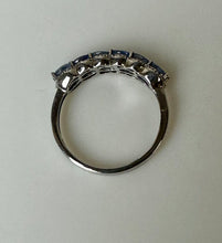 Load image into Gallery viewer, Sterling Tanzanite Multi-stone Row Ring sz 9.5
