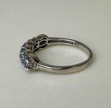 Load image into Gallery viewer, Sterling Tanzanite Multi-stone Row Ring sz 9.5
