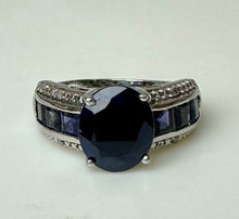 Load image into Gallery viewer, Sterling Sapphire Iolite Ring sz 9
