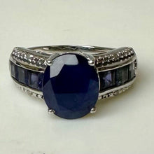 Load image into Gallery viewer, Sterling Sapphire Iolite Ring sz 10
