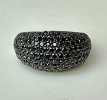 Load image into Gallery viewer, Sterling Black Cubic Zirconia Domed Ring sz 10
