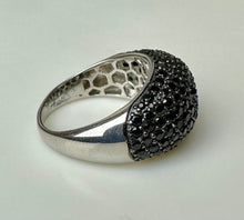 Load image into Gallery viewer, Sterling Black Cubic Zirconia Domed Ring sz 10
