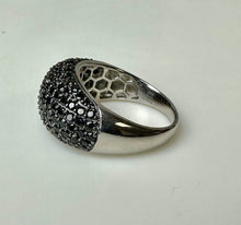 Load image into Gallery viewer, Sterling Black Cubic Zirconia Domed Ring sz 10
