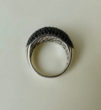 Load image into Gallery viewer, Sterling Black Cubic Zirconia Domed Ring sz 10
