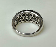 Load image into Gallery viewer, Sterling Black Cubic Zirconia Domed Ring sz 10
