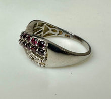 Load image into Gallery viewer, Sterling Garnet Twist Ring sz 10
