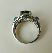 Load image into Gallery viewer, Sterling Emerald Cubic Zirconia Ring sz 8

