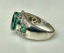 Load image into Gallery viewer, Sterling Emerald Cubic Zirconia Ring sz 8

