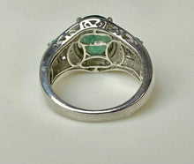 Load image into Gallery viewer, Sterling Emerald Cubic Zirconia Ring sz 8
