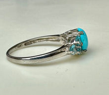 Load image into Gallery viewer, Sterling Sleeping Beauty Turquoise Topaz Ring sz 9.5

