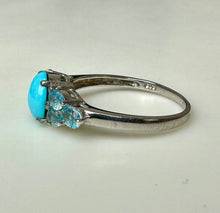 Load image into Gallery viewer, Sterling Sleeping Beauty Turquoise Topaz Ring sz 9.5
