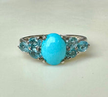 Load image into Gallery viewer, Sterling Sleeping Beauty Turquoise Topaz Ring sz 9.5
