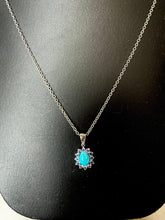 Load image into Gallery viewer, Sterling Sleeping Beauty Turquoise Tanzanite Pendant on 20&quot; Chain
