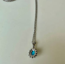 Load image into Gallery viewer, Sterling Sleeping Beauty Turquoise Tanzanite Pendant on 20" Chain
