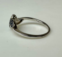 Load image into Gallery viewer, Sterling Two-tone Wave Ring with Diamond Accents sz 9
