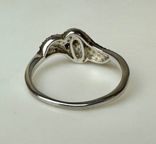 Load image into Gallery viewer, Sterling Two-tone Wave Ring with Diamond Accents sz 9
