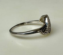 Load image into Gallery viewer, Sterling Two-tone Wave Ring with Diamond Accents sz 9
