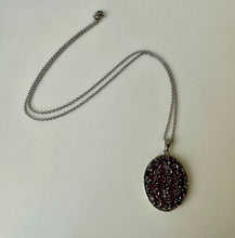 Load image into Gallery viewer, Sterling Tourmaline Cluster Pomegranite Pendant on 20&quot; Chain
