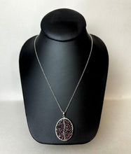 Load image into Gallery viewer, Sterling Tourmaline Cluster Pomegranite Pendant on 20&quot; Chain
