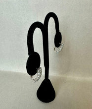 Load image into Gallery viewer, Sterling Aquamarine Hinged Oval Hoop Earrings (0.75&quot;)
