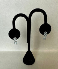 Load image into Gallery viewer, Sterling Aquamarine Hinged Oval Hoop Earrings (0.75&quot;)
