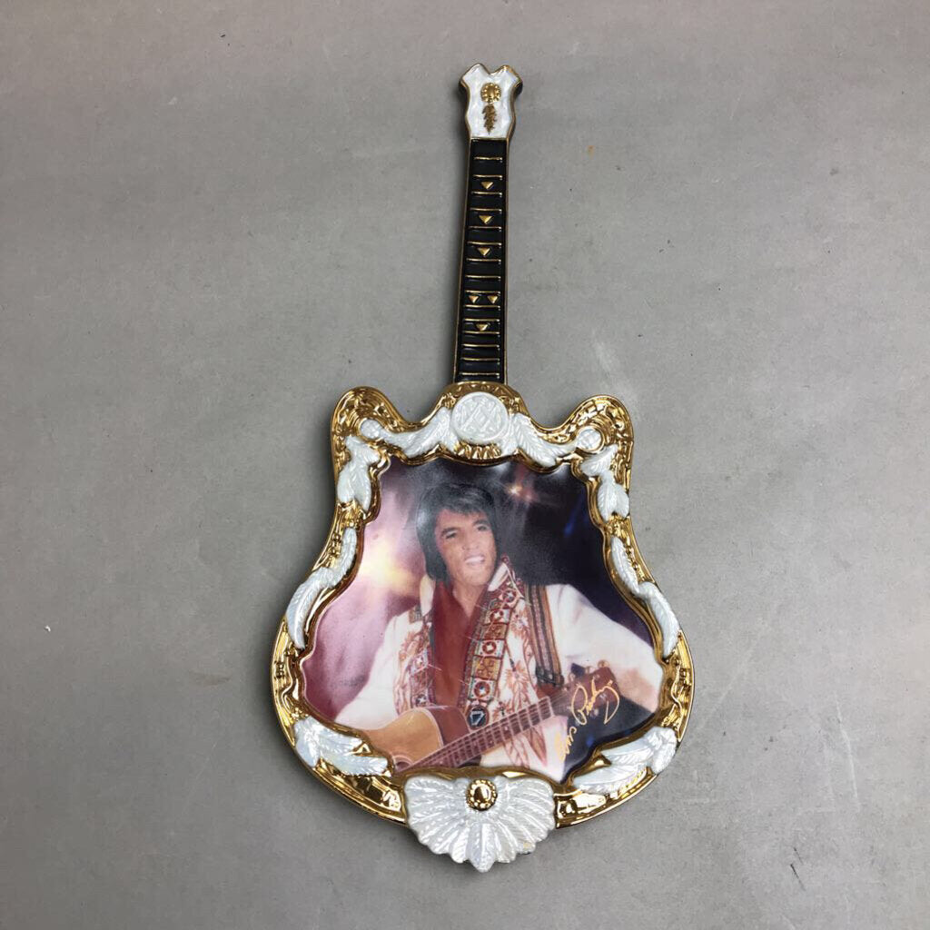 Elvis Presley Guitar Shape Collector Plate Collection Entertainer of the Year (13