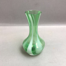 Load image into Gallery viewer, Hand Blown Green Swirl Glass Vase (6&quot;)
