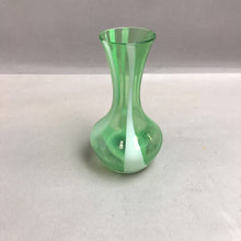 Load image into Gallery viewer, Hand Blown Green Swirl Glass Vase (6&quot;)
