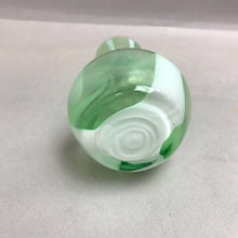 Load image into Gallery viewer, Hand Blown Green Swirl Glass Vase (6&quot;)
