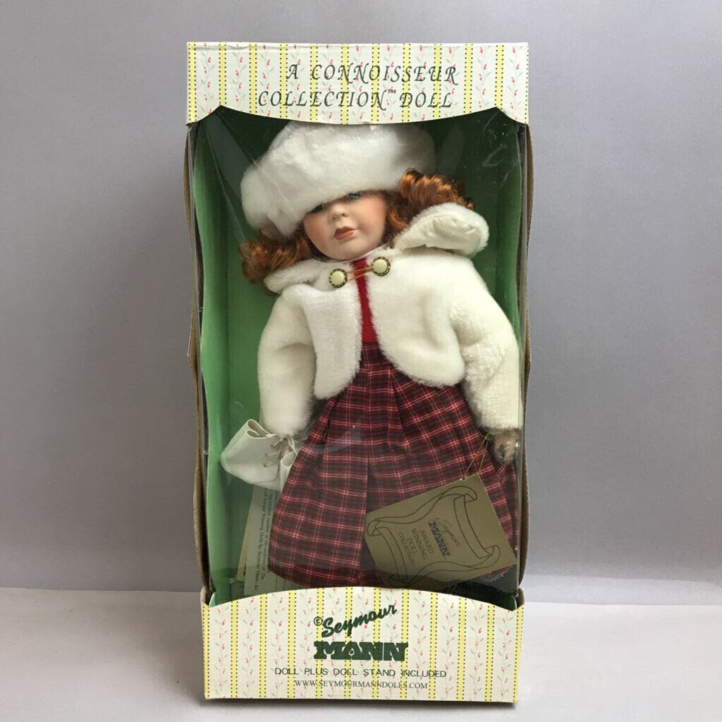 Seymour Mann Connoisseur Collection Porcelain Doll (17.5x9x4)