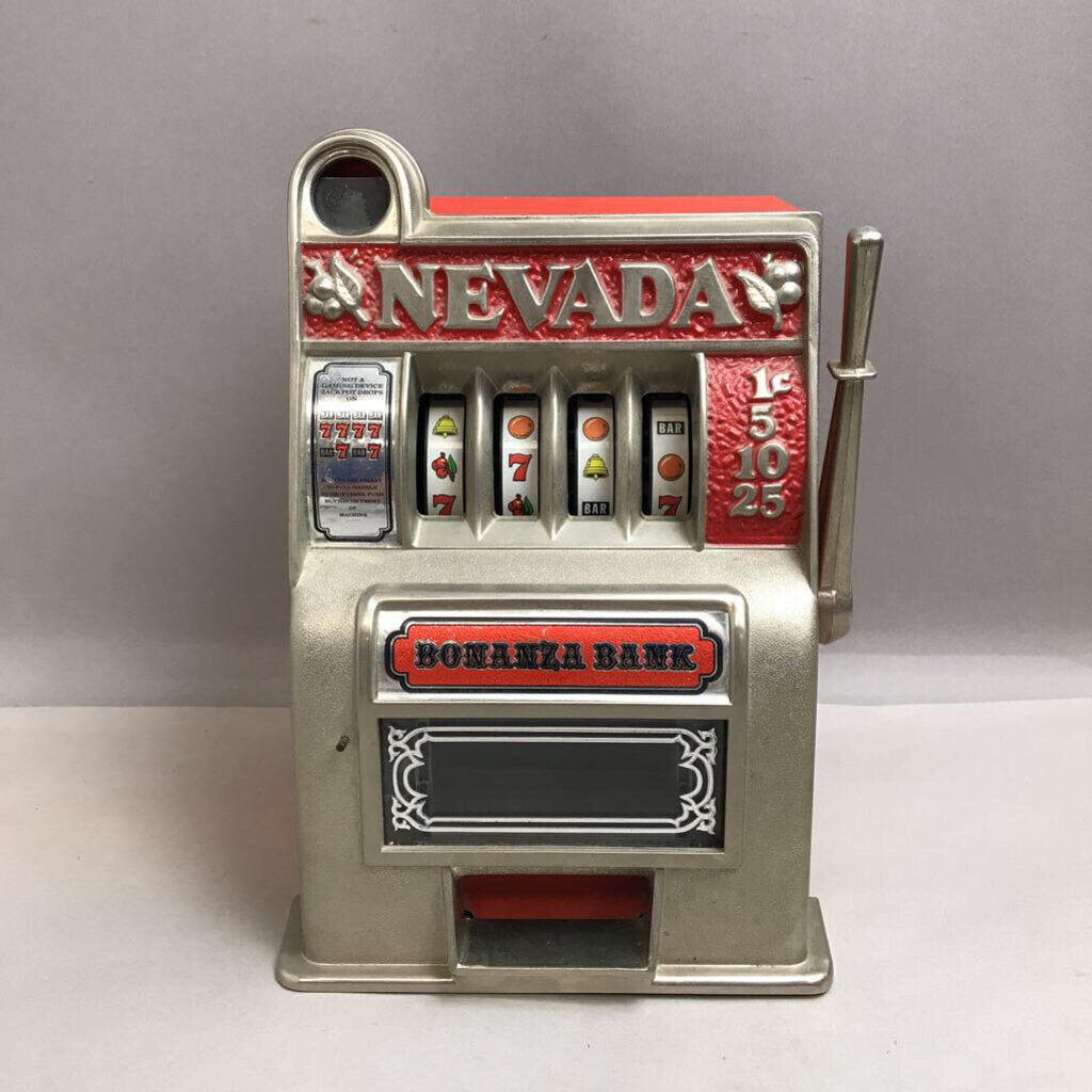 Nevada Bonanza Bank Metal Slot Machine Coin Bank (11x8x7) (As-Is)