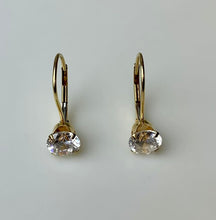 Load image into Gallery viewer, 14K Gold Cubic Zirconia Earrings (1.5g)
