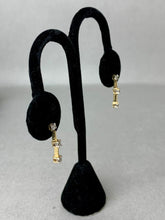 Load image into Gallery viewer, 10K Gold White Topaz Drop Earrings (2.0g)
