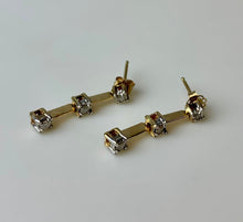 Load image into Gallery viewer, 10K Gold White Topaz Drop Earrings (2.0g)
