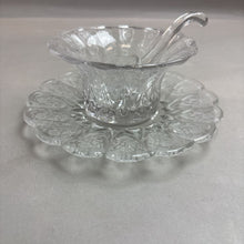 Load image into Gallery viewer, 3pc Set Cambridge Rose Point Mayonnaise Serving Bowl/Underplate/Ladle 3900/129 (7x4)
