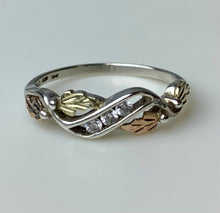 Load image into Gallery viewer, 12K Black Hills Gold Sterling Cubic Zirconia Ring sz 8 (1.9g)
