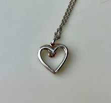 Load image into Gallery viewer, 10K Rose Gold Sterling Diamond Heart Pendant on 18&quot; Sterling Chain (4.5g)
