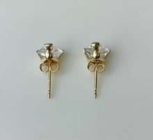Load image into Gallery viewer, 14K Gold Triangle Cut Cubic Zirconia Stud Earrings (0.9g)
